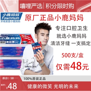 小鹿妈妈 500支/盒超细牙线棒袋装经典家庭装安全剔牙线签贴牌定制